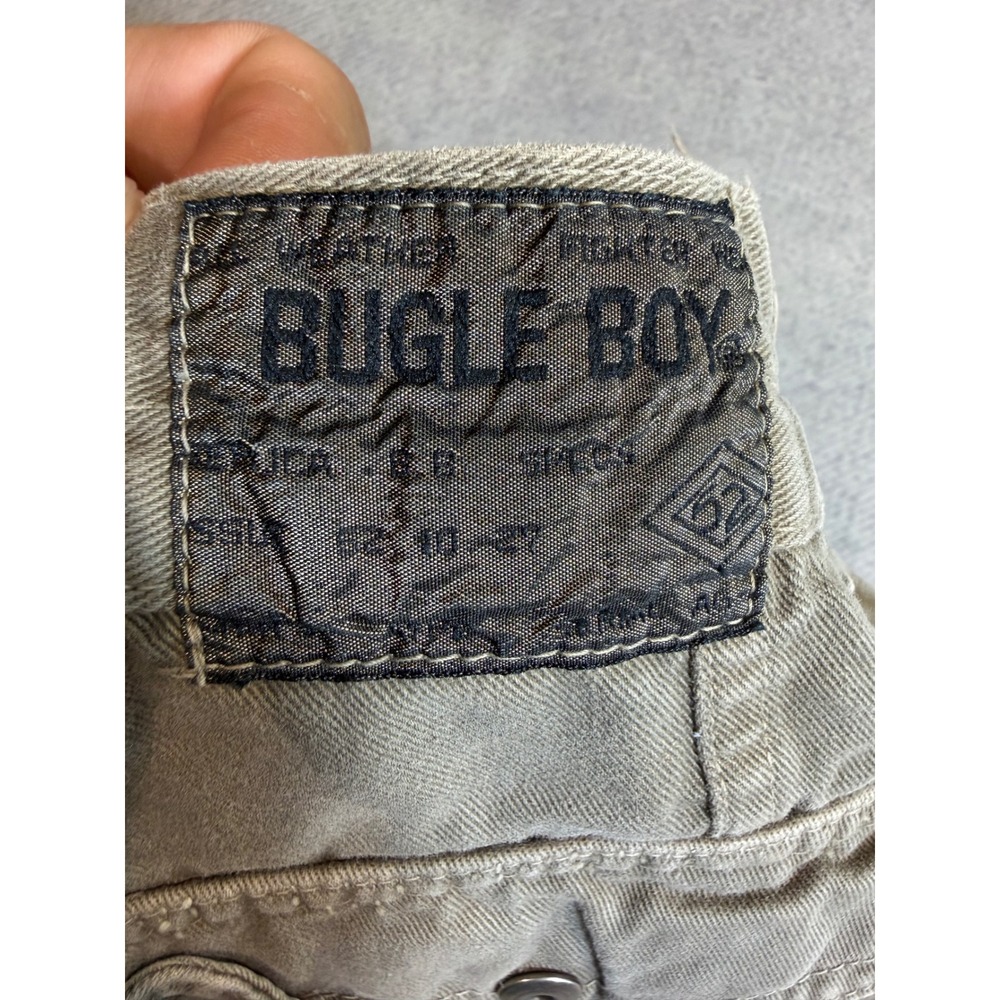Vintage Bugle Boy Air Command Khaki Cargo Pants Airborne Patch Tan Mens - Picture 3 of 10
